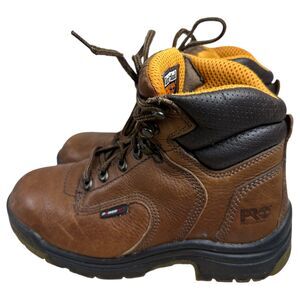 Timberland Pro Titan Brown Leather Lace Up Comp Toe Work Boots Women's 6.5 M